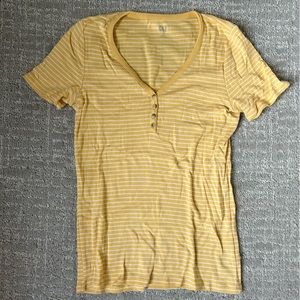 GAP Yellow Striped Favorite Tee